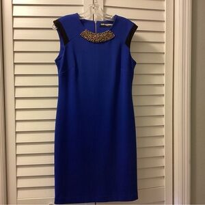 Karl Lagerfeld Royal Blue Dress with Black Accents
